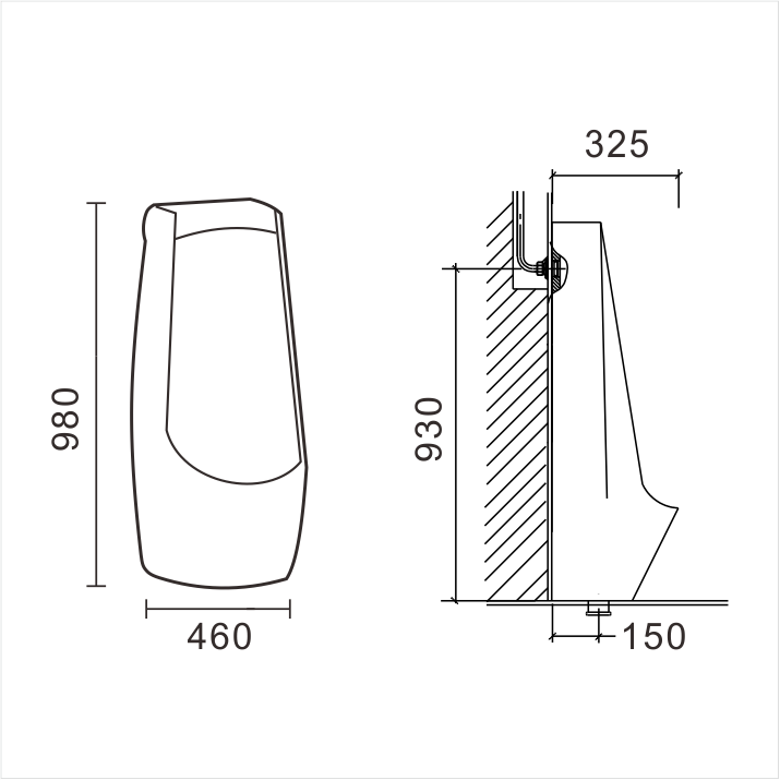 掛墻式陶瓷小便斗G12401 產(chǎn)品圖 1